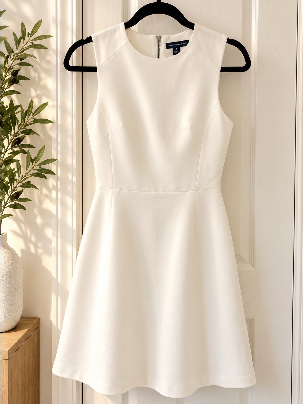 NWT French Connection White Fit & Flare Dress Size 4 XS $148